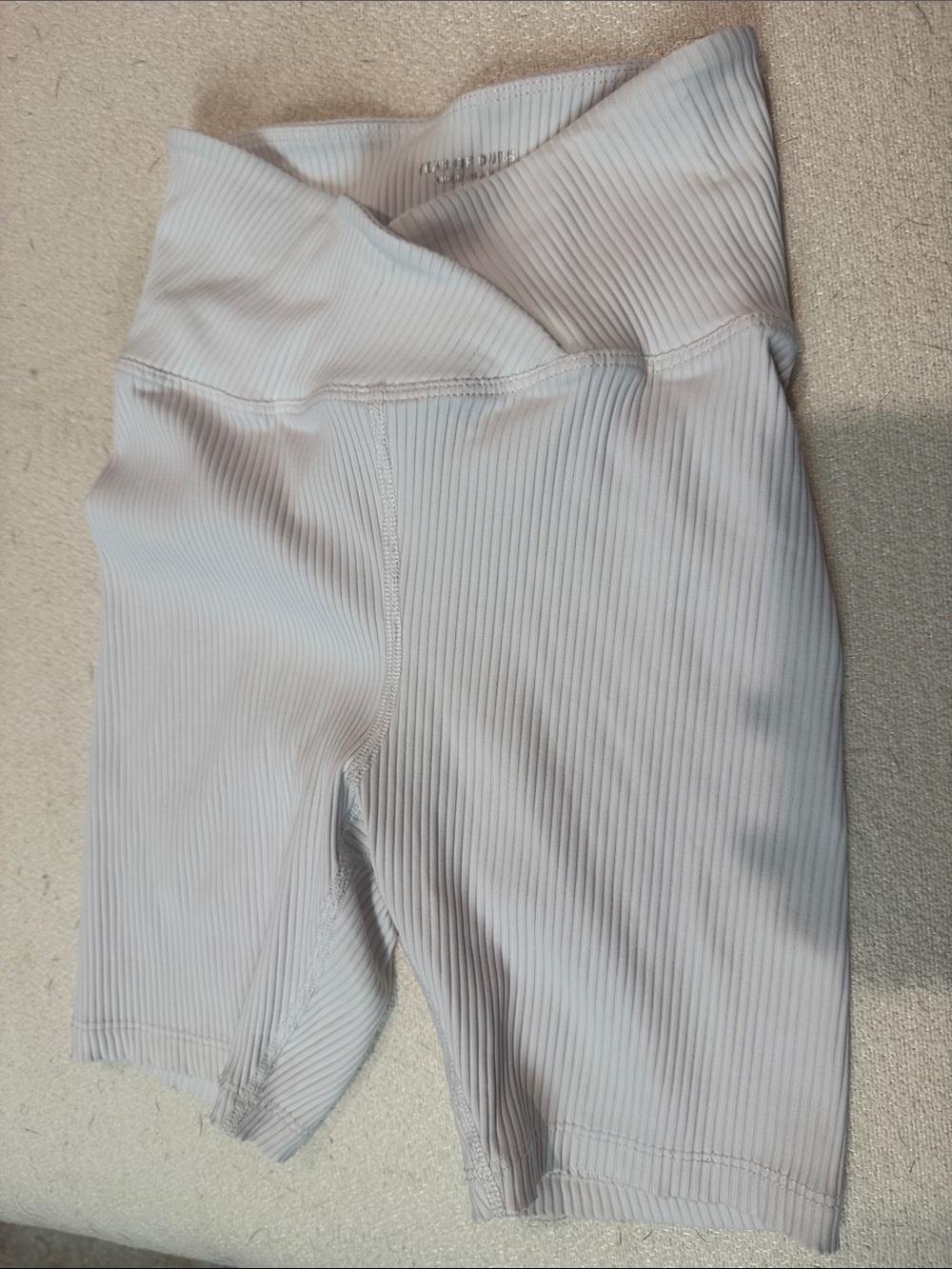 Year of Ours Ribbed High-Waist Bike Shorts in white